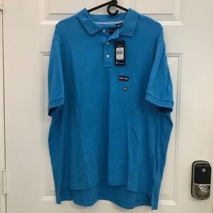 NWT CHAPS Men's Performance Everyday Polo Shirt Light Blue Size XXL Soft Feel